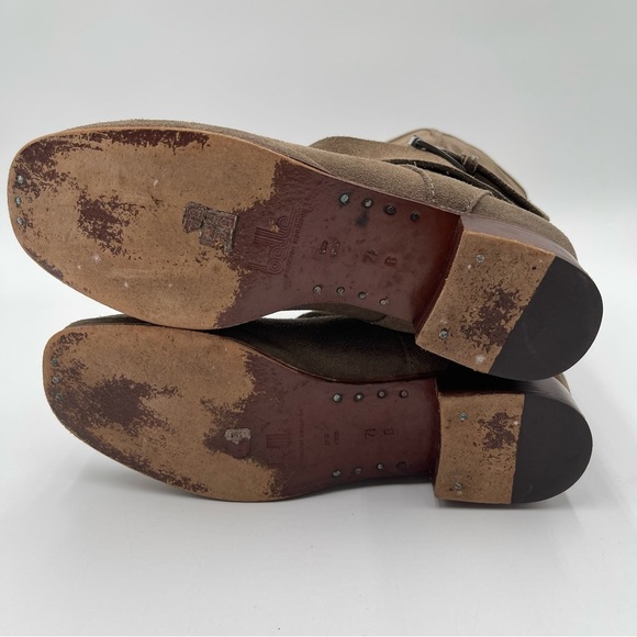 BELLE By SIGERSON MORRISON Women’s 7.5 Who Moto Suede Leather Boots Buckle Strap - Picture 10 of 11